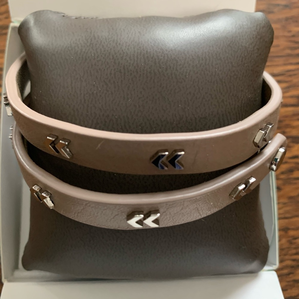 🩵 Stella & Dot Chevron Double Leather Wrap Bracelet